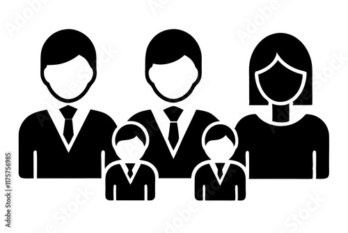 Set of people icon. Containing group, leader, businessman, staff, human resource, teamwork, hierarchy, office management, manager, user, profile, organization, agent. Vector illustration