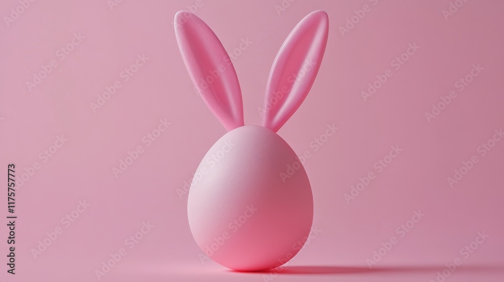 Fototapeta premium Easter egg with bunny ears Minimal concept.