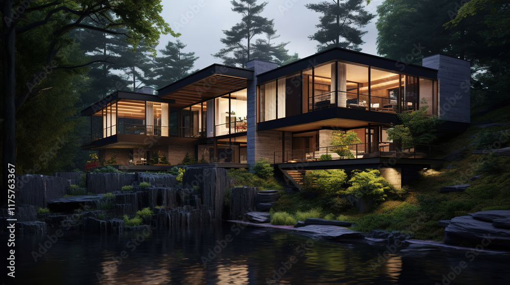 Modern Luxury Home in a Serene Forest Setting Modern Luxury Home in a Serene Forest Setting