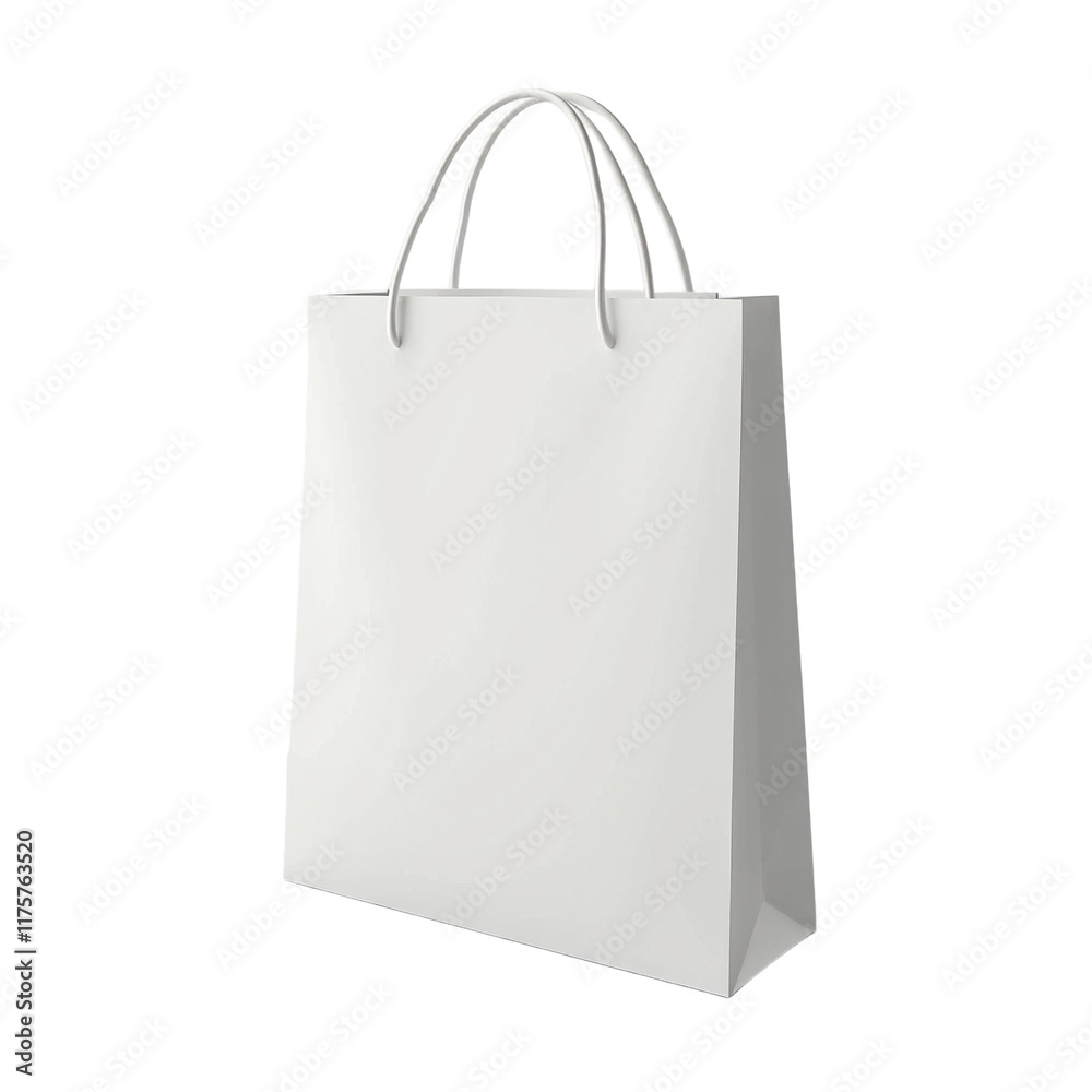 a white paper bag with handles on a transparent background, PNG image, PNG file, Generative art. a white paper bag with handles on a transparent background, PNG image, PNG file, Generative art.