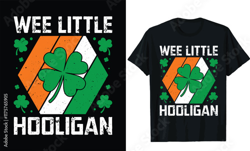 we little hooligan t shirt design.St patricks day t shirt design