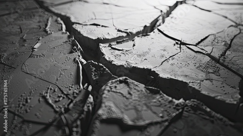 Macro Shot of Cracked Dry Earth photo