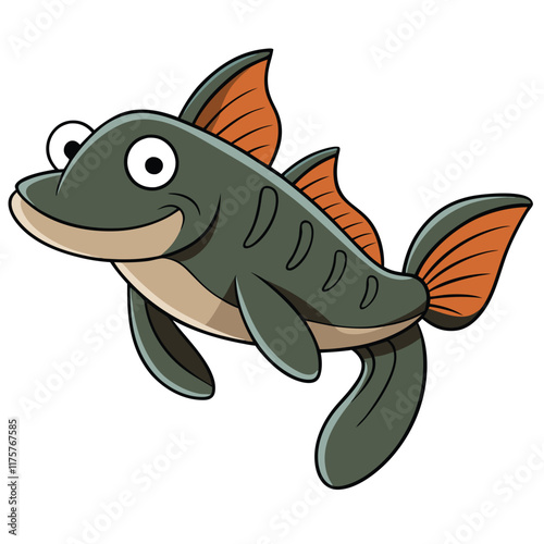 Pleco fish isolated flat vector illustration on white background photo