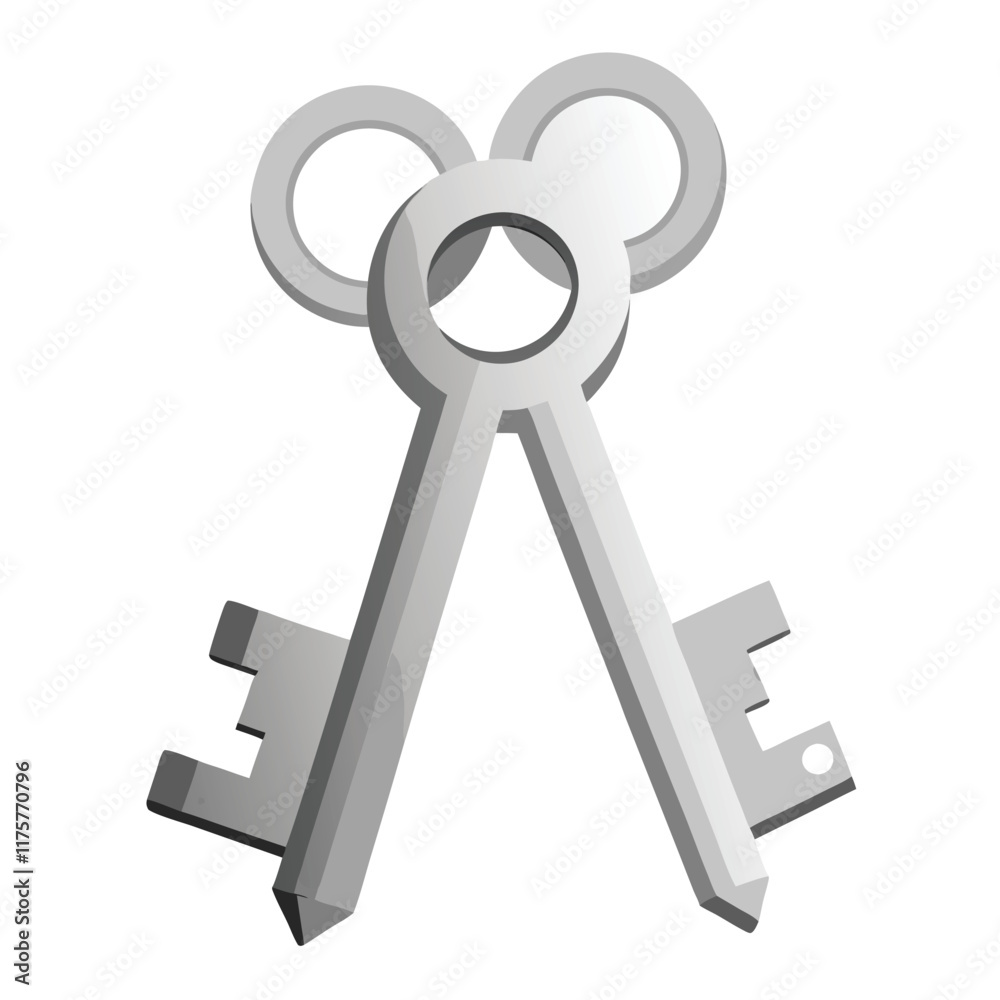 Silver Metal Keys Vector Illustration - Clipart, Cartoon, and Line Art Design.eps Silver Metal Keys Vector Illustration - Clipart, Cartoon, and Line Art Design.eps