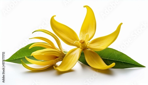 sparkling ylang ylang flower isolated on white background