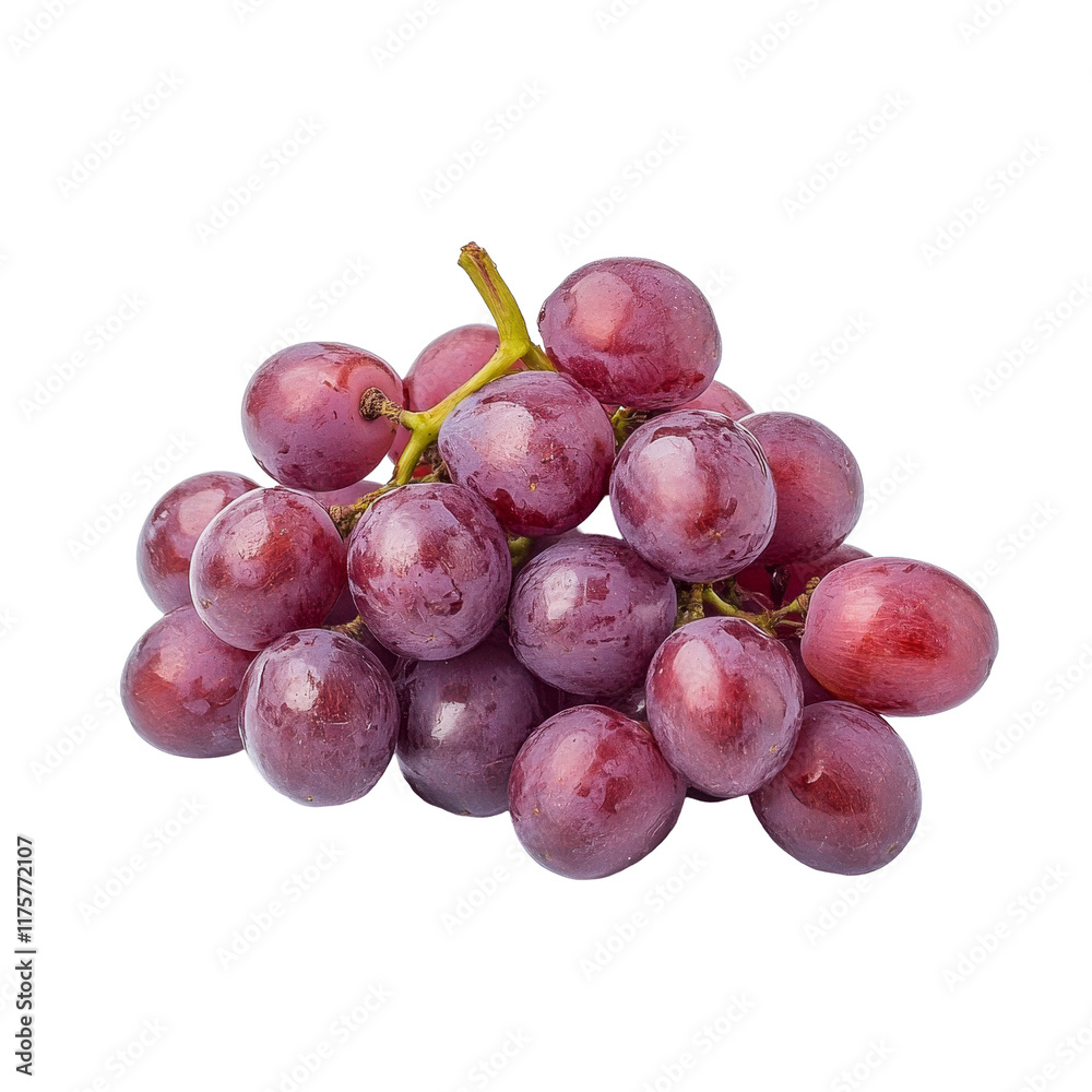 Fresh red grapes arranged neatly on a transparent background ready for consumption or culinary use, Red grapes isolated on transparent background Fresh red grapes arranged neatly on a transparent background ready for consumption or culinary use, Red grapes isolated on transparent background