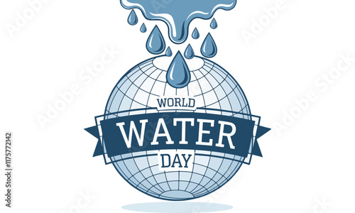 World Water Day is an annual observance day that highlights the importance of freshwater. The day is used to advocate for the sustainable management of freshwater resources. Vector illustration.