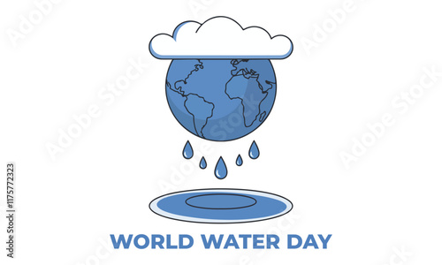 World Water Day is an annual observance day that highlights the importance of freshwater. The day is used to advocate for the sustainable management of freshwater resources. Vector illustration.