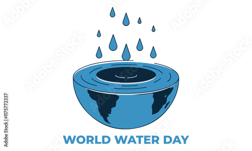 World Water Day is an annual observance day that highlights the importance of freshwater. The day is used to advocate for the sustainable management of freshwater resources. Vector illustration.
