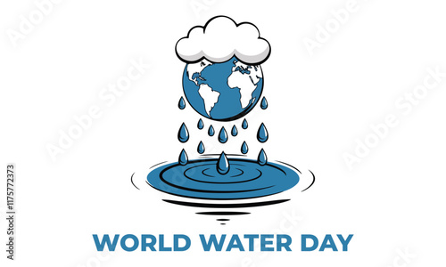 World Water Day is an annual observance day that highlights the importance of freshwater. The day is used to advocate for the sustainable management of freshwater resources. Vector illustration.