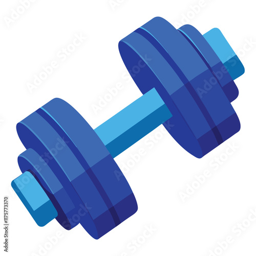 Blue Dumbbells Vector Illustration - Cartoon, Clipart, and Line Art Design.eps