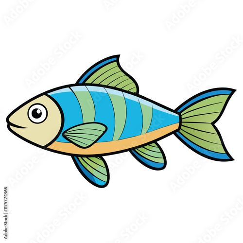 Rainbowfish isolated flat vector illustration on white background photo