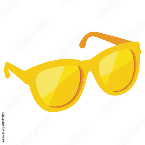 Yellow Sunglasses Vector Illustration - Cartoon, Clipart, and Line Art Design for Digital Use.eps