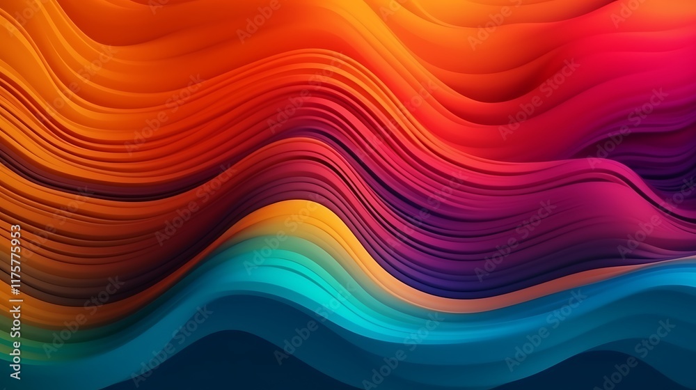Abstract Colorful Waves Flowing Design Abstract Colorful Waves Flowing Design