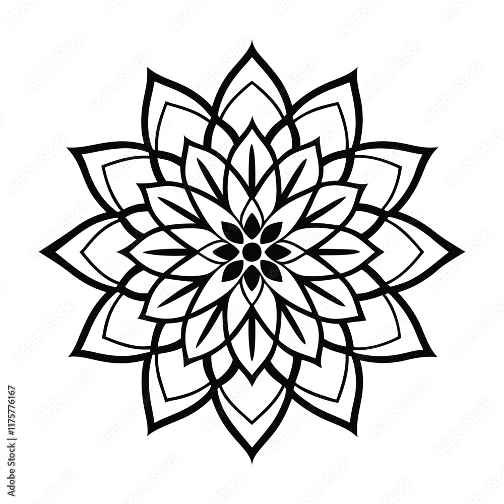 Professional Mandala Design with Symmetrical Layout and Intricate Details-44 Professional Mandala Design with Symmetrical Layout and Intricate Details-44