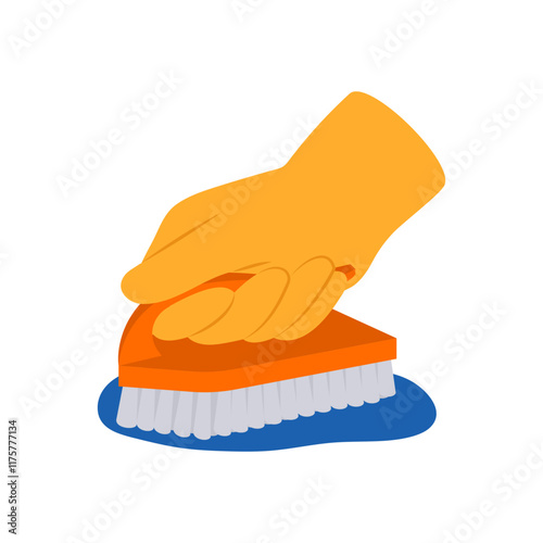 Scrubbing Flat Icon, Vector illustration