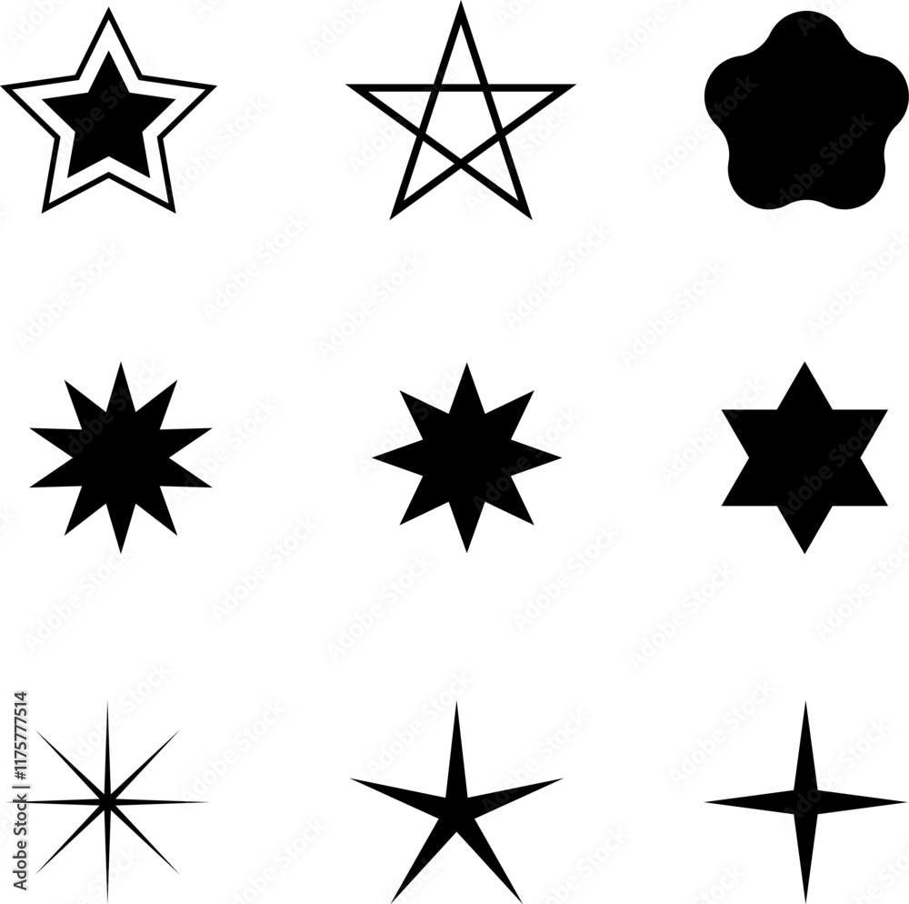 Star icons - vector set Star icons - vector set