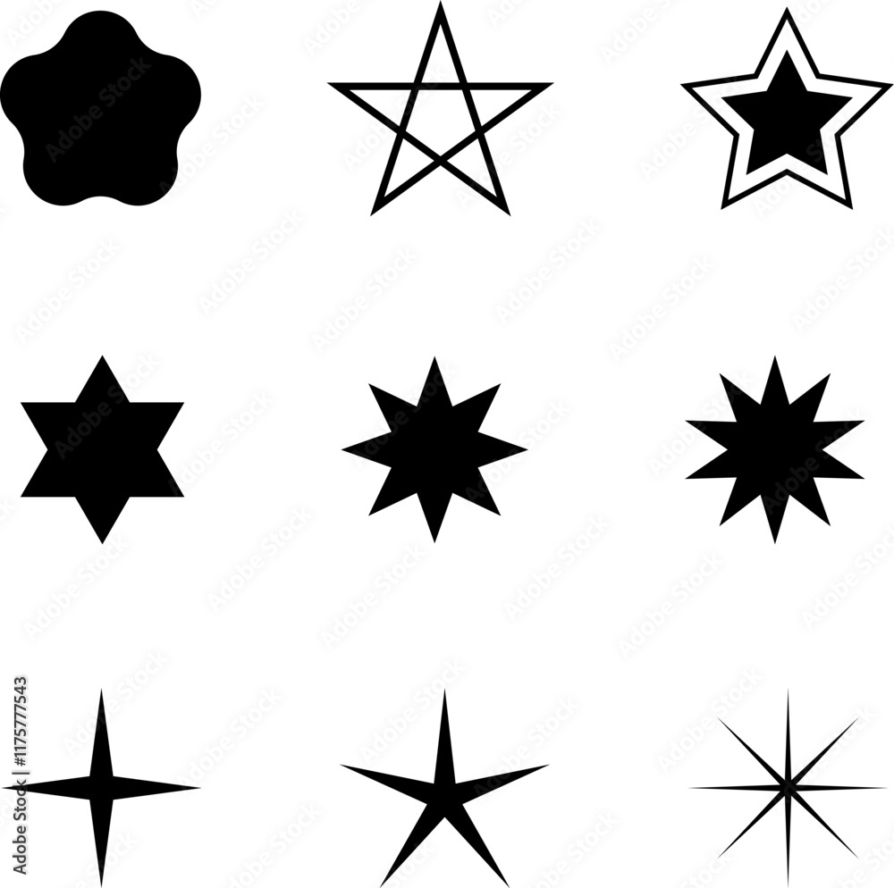 Star icons - vector set Star icons - vector set