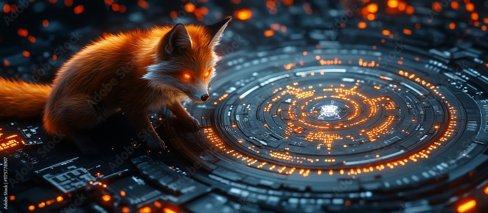 Cyberpunk Fox: A Digital Encounter Cyberpunk Fox: A Digital Encounter