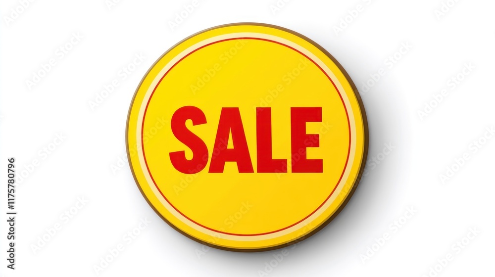 Yellow circle with red SALE text. Yellow circle with red SALE text.