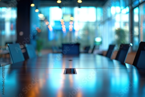 Wallpaper Mural Empty conference table in a modern office space.  Ready for a meeting. Torontodigital.ca