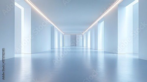 Wallpaper Mural Modern minimalist hallway gallery interior design bright perspective Torontodigital.ca