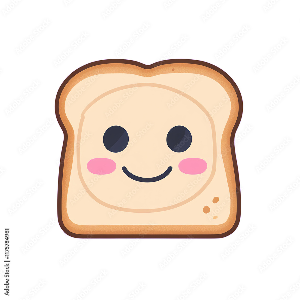 simple minimalist toast with cute cartoon face vector illustration isolated transparent background simple minimalist toast with cute cartoon face vector illustration isolated transparent background