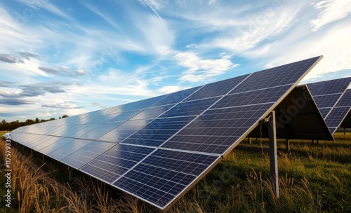 Solarpanels auf dem feld innovative solar panel innovation power electricity energy technology panel renewable photo