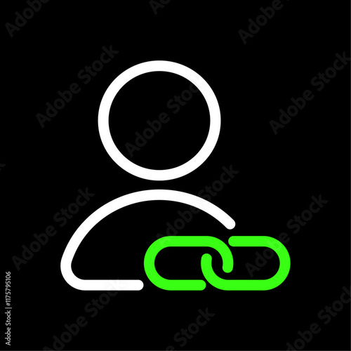 Share affiliate link, Affiliate marketing concept vector icon in line style design for website, app, UI, isolated on black background. Editable stroke. Vector illustration.