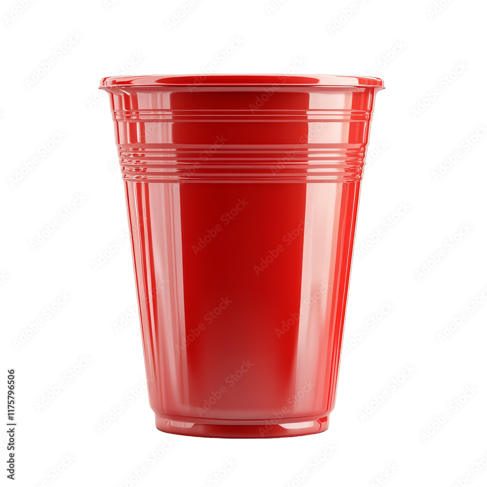 Bright red plastic cup isolated against a clean transparent background, perfect for any casual gathering or party setting, Red Plastic Cup isolated on transparent background Bright red plastic cup isolated against a clean transparent background, perfect for any casual gathering or party setting, Red Plastic Cup isolated on transparent background