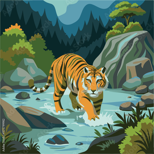 tiger in the jungle