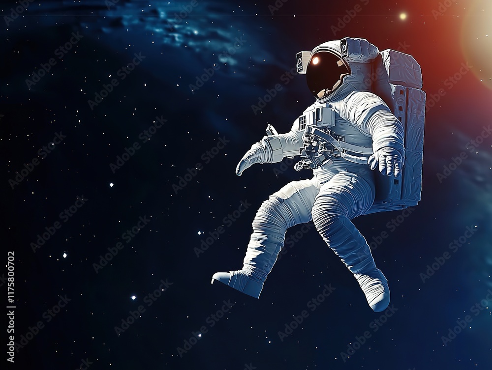 Fototapeta premium Astronaut Floating in Outer Space
