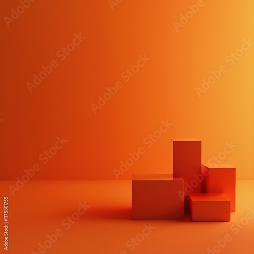 Wallpaper Mural Red Orange Background with Square Blocks Torontodigital.ca