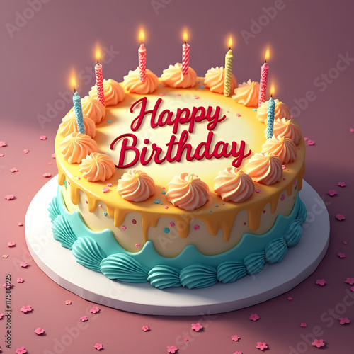 birthday images colorful sugar popping confetti and cake