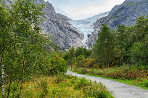 Briksdal Glacier in Jostedal Glacier Park near Olden in Norway photo