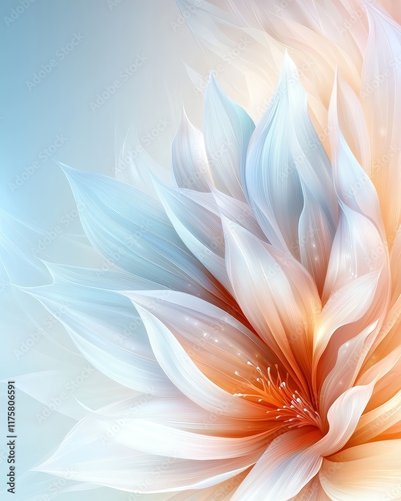 Fototapeta premium Abstract Pastel Flower Bloom Delicate Petals Soft Hues Artistic Floral Design