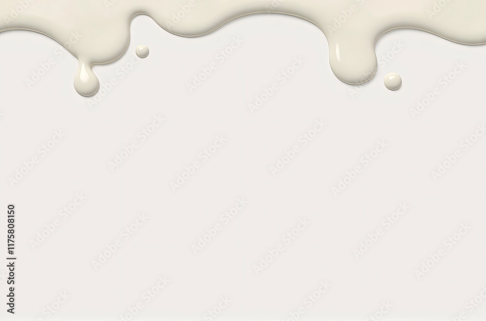 Creamy liquid dripping down on white background. Creamy liquid dripping down on white background.