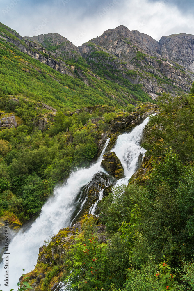 Briksdal Glacier in Jostedal Glacier Park near Olden in Norway