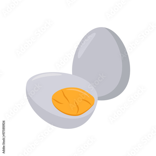 Boiled Egg Flat Icon, Vector illustration