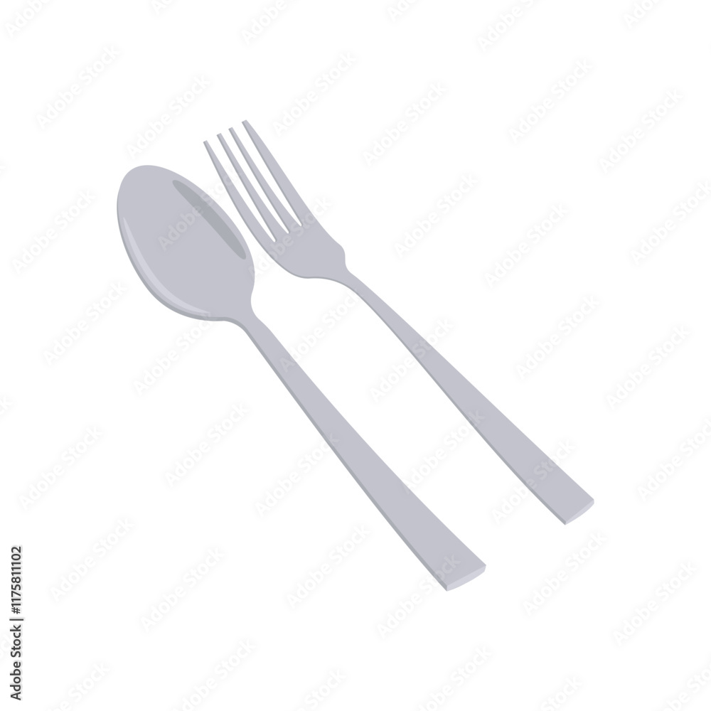Fork and Spoon Flat Icon, Vector illustration Fork and Spoon Flat Icon, Vector illustration