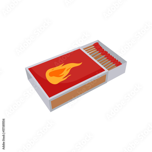 Matchbox Flat Icon, Vector illustration