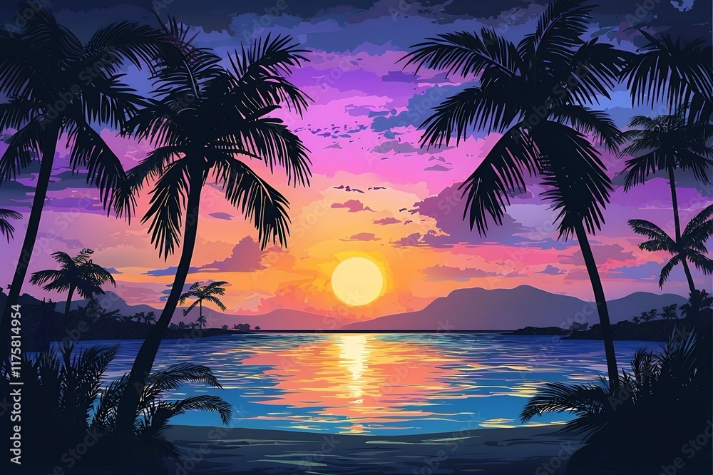 Obraz premium sunset and bach 