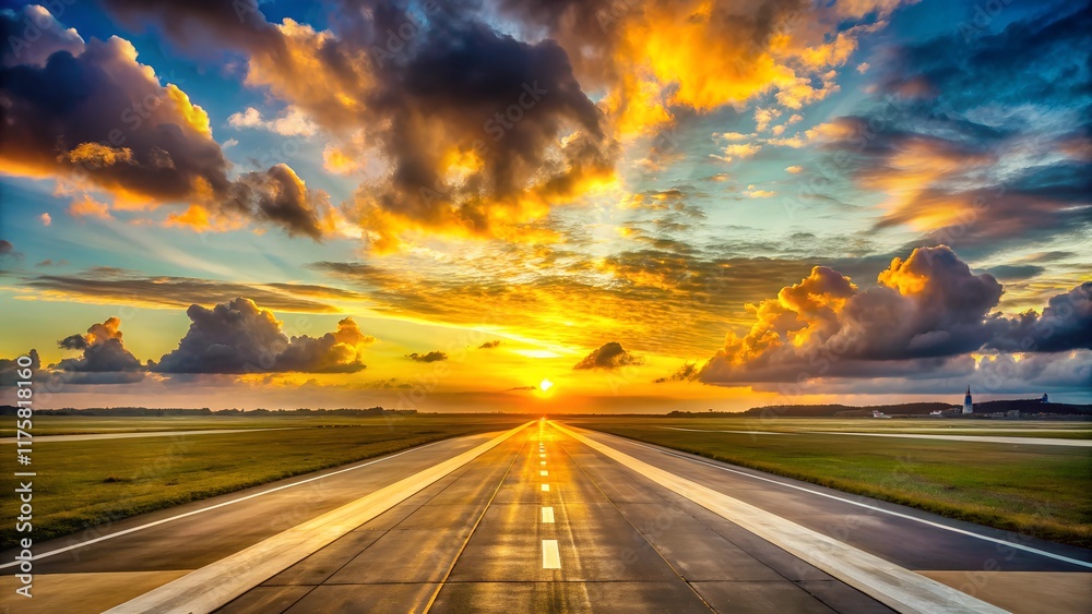 Naklejka premium sunset over the highway