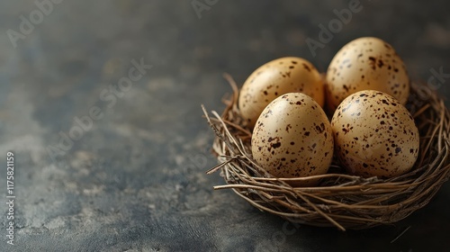 easter eggs beautiful and tasty delicacy treat for the festive table snack healthy meal top view copy space for text food background rustic image photo