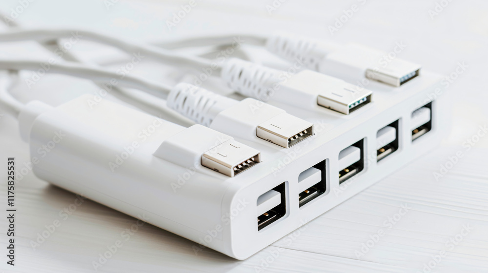 Close-Up of a Sleek Universal Charger with Multiple Ports on a White Background, Highlighting Modern Design and Versatile Charging Solutions.
Close-Up of a Sleek Universal Charger with Multiple Ports on a White Background, Highlighting Modern Design and Versatile Charging Solutions.