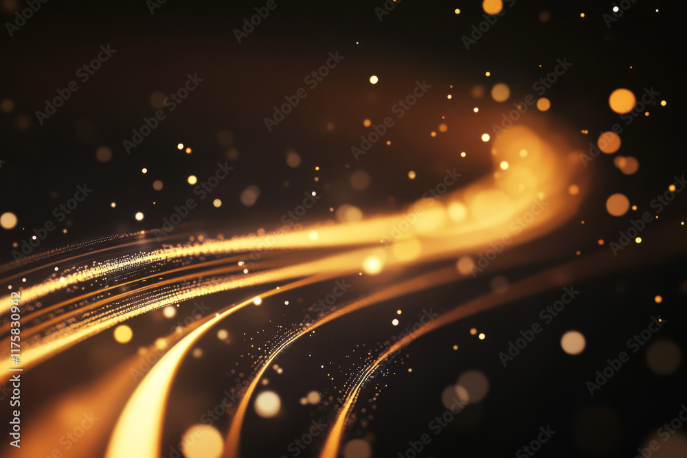 Fototapeta premium Abstract glowing wave with dark background for presentation background,Generated By Ai