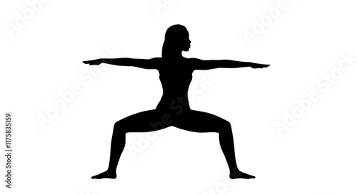 Woman doing yoga warrior pose