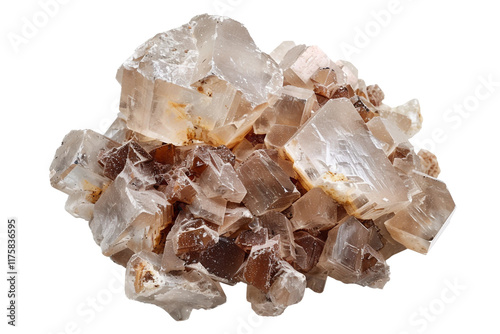 Close-Up View of Feldspar Rocks with Unique Crystal Shapes Isolated on Transparent Background photo