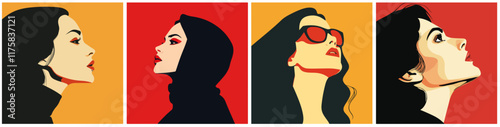 Vektorgrafik aus dem Package:  flat, retro, vintage, modern, art, zeitgeist, film, 