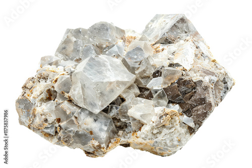 Beautiful Feldspar Mineral with Shiny Crystals and Texture Isolated on Transparent Background photo